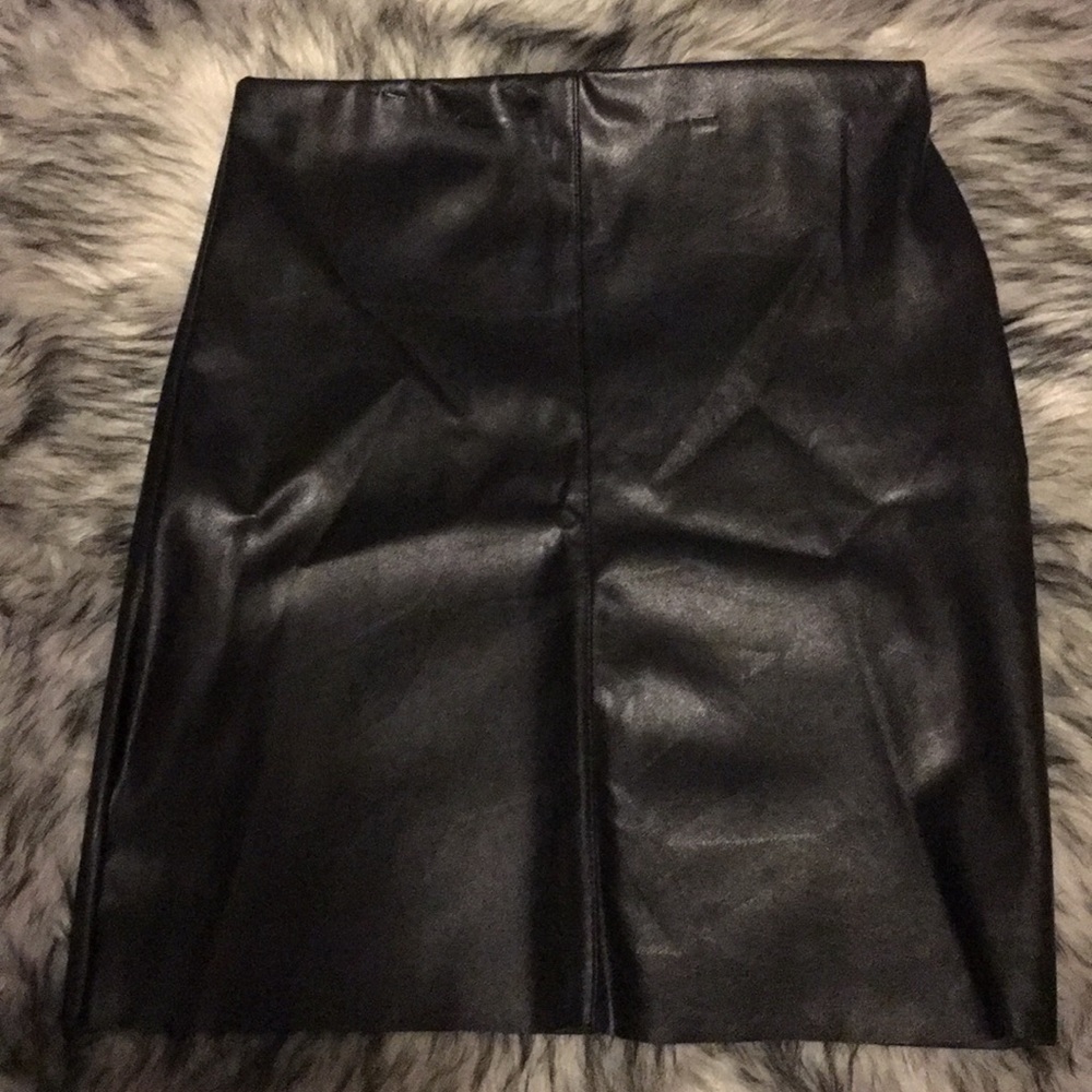 Leather PU high waisted mini skirt